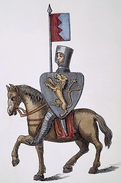 SIMON de MONTFORT, c1231. English soldier (1208?-1265): after a glass painting