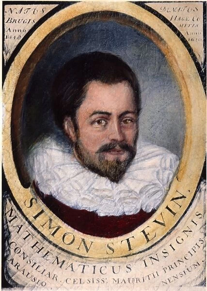 SIMON STEVIN (1548-1620). Dutch mathematician: after a contemporary painting at