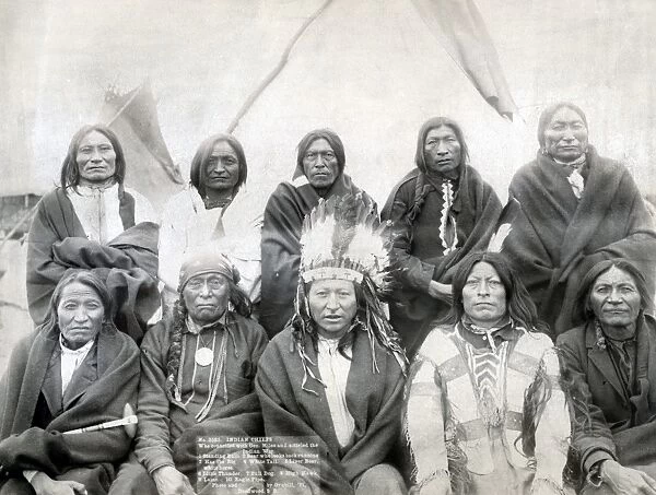 SIOUX CHIEFS, 1891. Group portrait of Lakota Sioux chiefs. Photographed in 1891 by John C