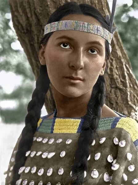 SIOUX WOMAN, c1907. Portrait of Lucille, a Sioux woman. Photographed by Edward S