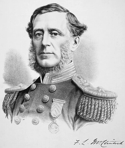 SIR FRANCIS L. MCCLINTOCK (1819-1907). British naval officer. Lithograph, English