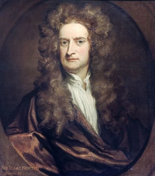 SIR ISaC NEWTON (1642-1727). English physicist and mathematician. Canvas, 1702, by Sir Godfrey Kneller