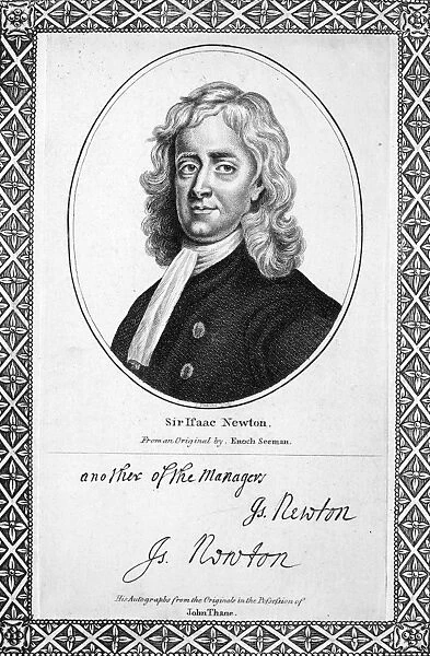 SIR ISaC NEWTON (1643-1727). English physicist and mathematician. Etching, English