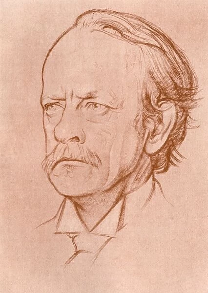 SIR JOSEPH JOHN THOMSON (1856-1940). English physicist. Drawing by William Rothenstein
