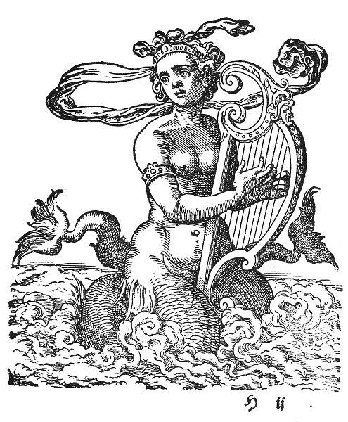 SIREN. Woodcut, German, 1599