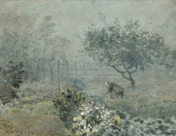 SISLEY: FOG, VOISINS, 1874. Oil on canvas, Alfred Sisley, 1874