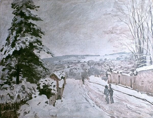 SISLEY: LOUVECIENNES, 1872. La route du coeur volant a Louveciennes en hiver. Canvas, 1872, by Alfred Sisley
