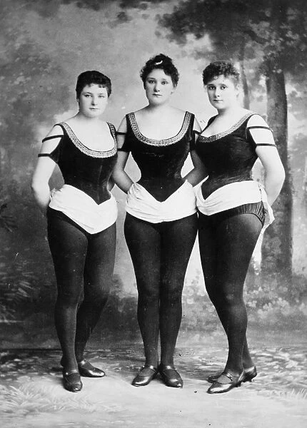 THE SISTERS LEVEY. Burlesque dancers. Original cabinet photograph, 19th century