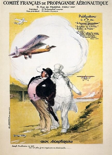 To the skeptics. French poster promoting air travel by the Comite de Propagande Francaise, 1928