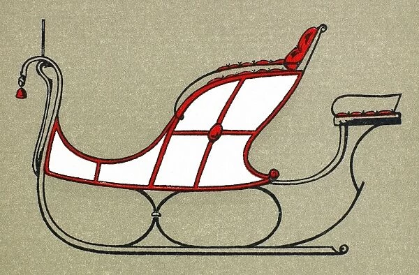 SLEIGH, 19th CENTURY. Water color made for Brewster and Company, New York, 19th century