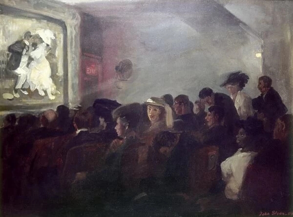 SLOAN: NICKELODEON, 1907. Movies Five Cents. Oil on canvas by John Sloan, 1907