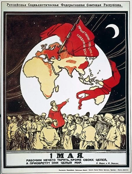 SOCIALIST REVOLUTION, 1917. Bolshevik poster of the Russian Revolution hailing