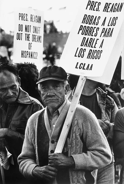 SOLIDARITY DAY, 1981. Portrait of an elderly Puerto Rican man at the Solidarity