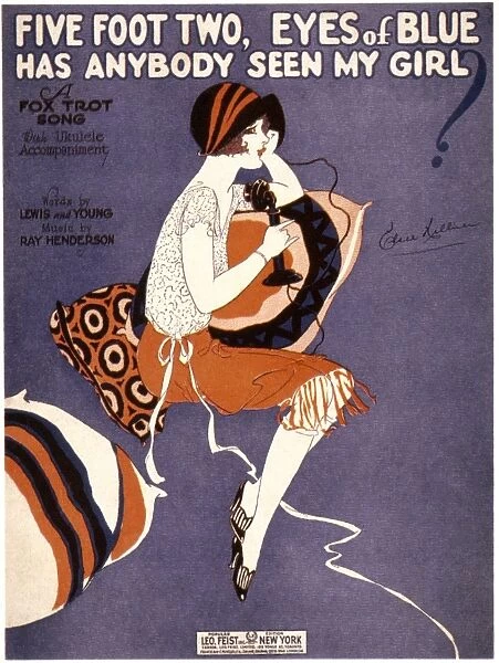 SONG SHEET COVER, 1925. Five Foot Two, Eyes of Blue Foxtrot: American song sheet cover, 1925
