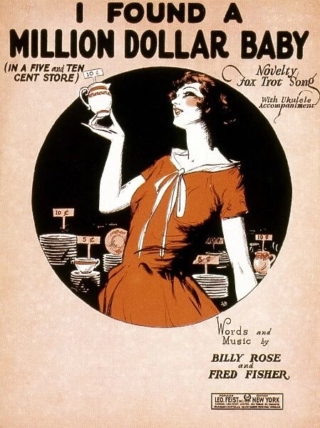 SONG SHEET COVER, 1926. I Found a Million Dollar Baby Foxtrot: American sheet music cover, 1926
