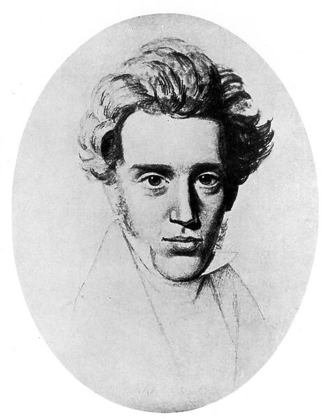 SOREN KIERKEGaRD (1813-1855). Danish philosopher. Drawing by N. C. Kierkegaard