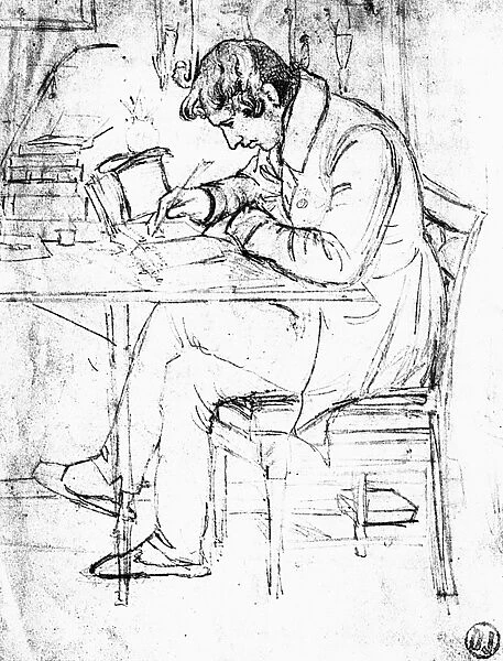 SOREN KIERKEGaRD (1813-1855). Danish philosopher. Kierkegaard as a student in Copenhagen