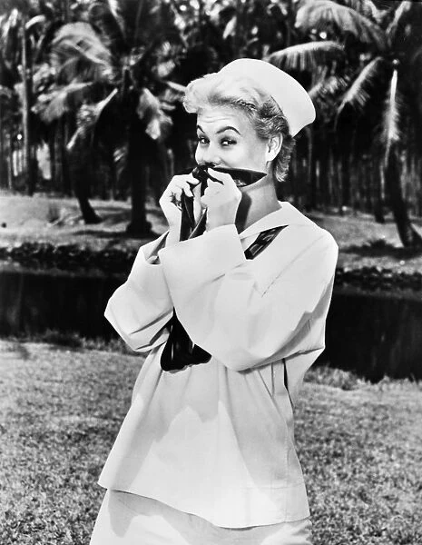 SOUTH PACIFIC, 1958. Mitzi Gaynor in the role of Nellie Forbush in the 1958 film adaptation of the Richard Rodgers and Oscar Hammerstein musical South Pacific