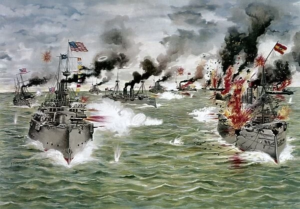 SPANISH-AMERICAN WAR, 1898. The Battle of Manila Bay, 1 May 1898