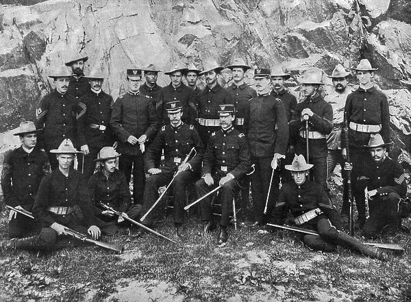 SPANISH-AMERICAN WAR, 1898. Cornell University members of the First Regiment of