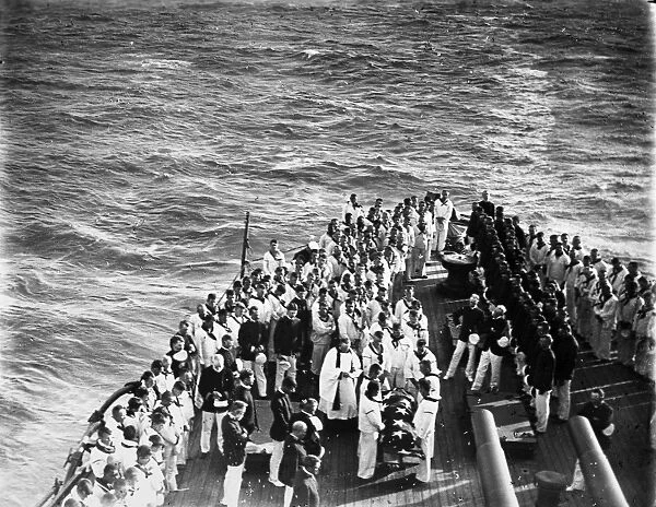 SPANISH-AMERICAN WAR. The burial at sea, from aboard the U