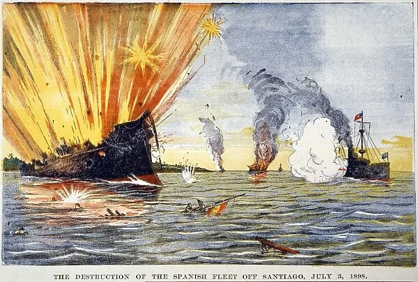 SPANISH-AMERICAN WAR. The destruction of the Spanish fleet under Admiral Cervera