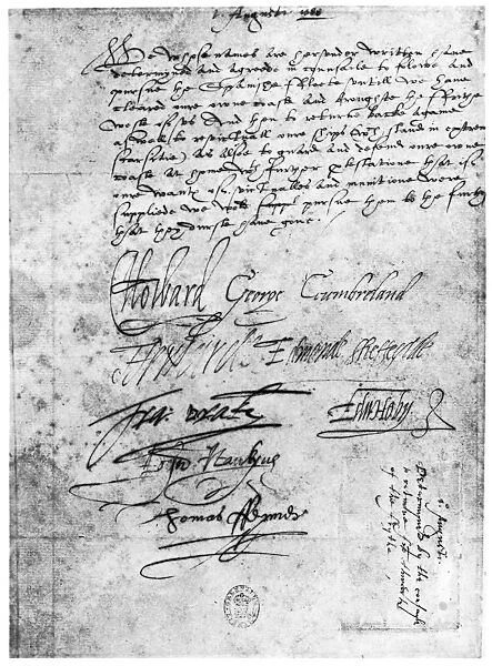 SPANISH ARMADA, 1588. Resolution of English commanders, after the defeat of the