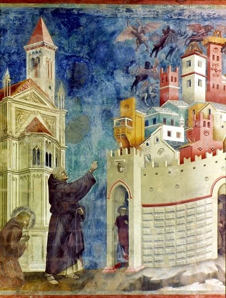 ST FRANCIS and the Expulsion of the Demons, detail. Fresco by Giotto, 14th century