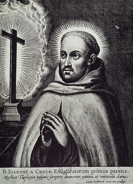 ST. JOHN OF THE CROSS (1542-1591). Spanish mystic and poet. Line engraving, 17th century