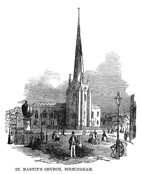 ST. MARTIN CHURCH, 1858. St. Martin in the Bull Ring Church in Birmingham, England