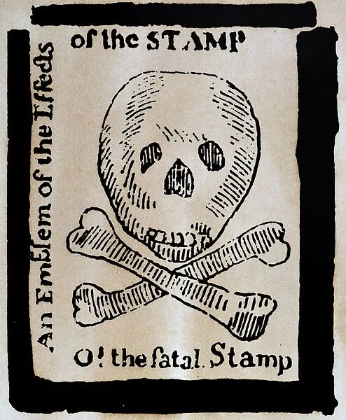 STAMP ACT: CARTOON, 1765. O! the fatal Stamp. A warning inspired by the Stamp Act, printed in the Pennsylvania Journal, 1765