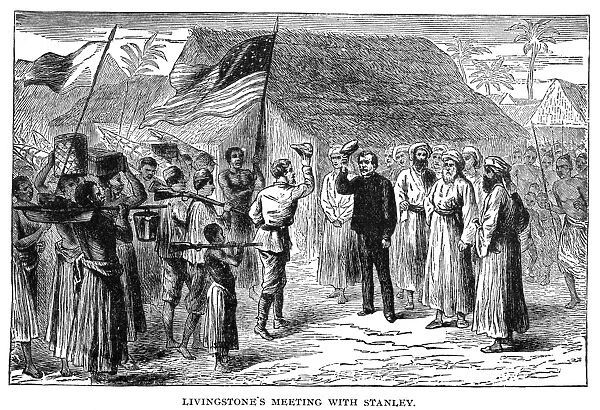 STANLEY & LIVINGSTONE, 1871. The meeting of Henry Morton Stanley and David Livingstone at Ujiji