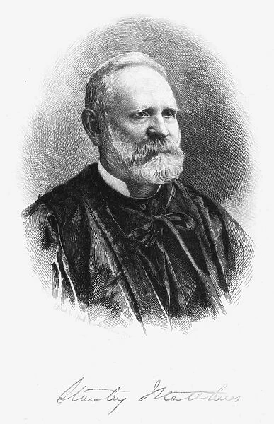 STANLEY MATTHEWS (1824-1889). American jurist. Etching, 1890, by Albert Rosenthal