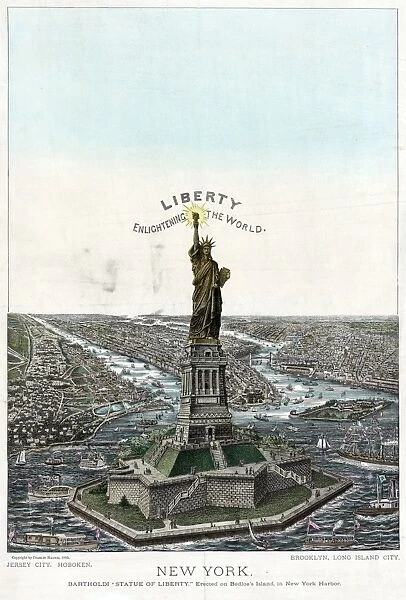 STATUE OF LIBERTY, c1885. Liberty Enlightening the World. Lithograph, c1885