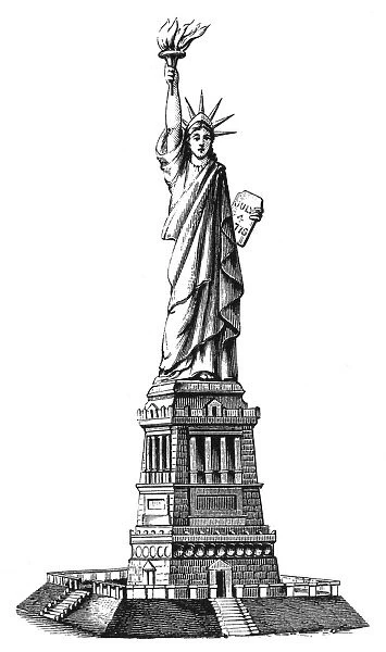STATUE OF LIBERTY. Line engraving, 19th century