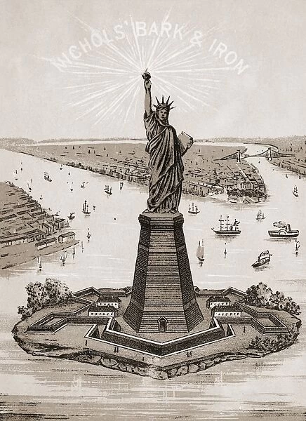 STATUE OF LIBERTY. Lithograph, c1886