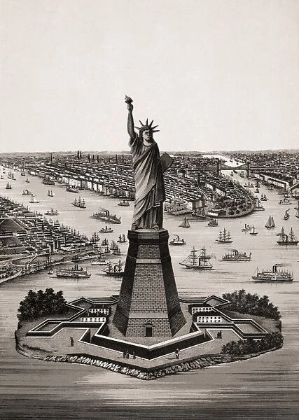 STATUE OF LIBERTY. Lithograph, c1900