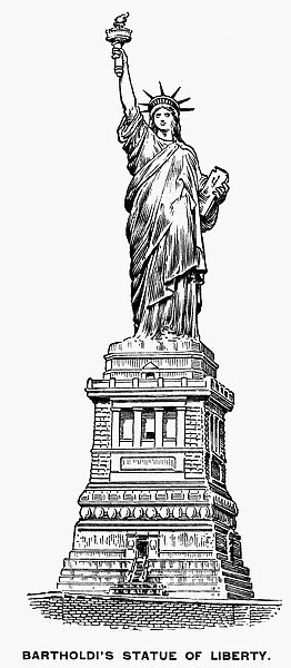 STATUE OF LIBERTY. Wood engraving, 19th century