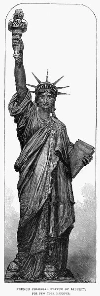 STATUE OF LIBERTY. Wood engraving, English, 1884