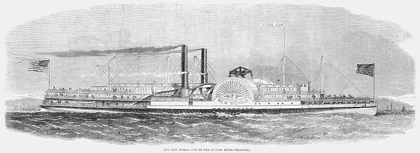 STEAMBOAT: NEW WORLD, 1861. The New World, a steamboat on the Hudson River in New York