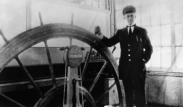 STEAMER CAPTAIN, 1912. Edgar E. Brookhart, pilot of the Queen City steamboat of New Orleans