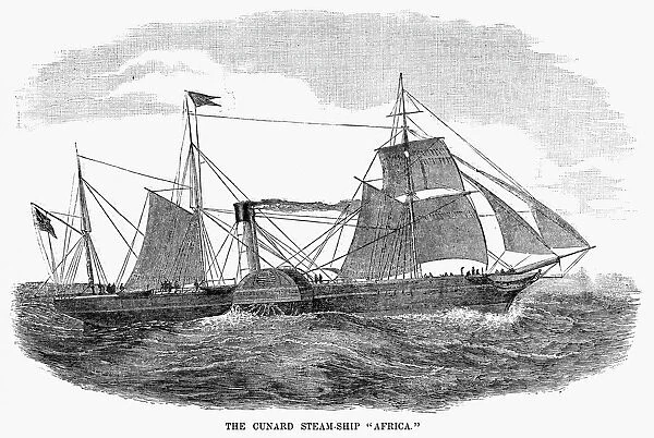 STEAMSHIP: AFRICA. The Cunard Line steamship, SS Africa. Engraving, American, 1889
