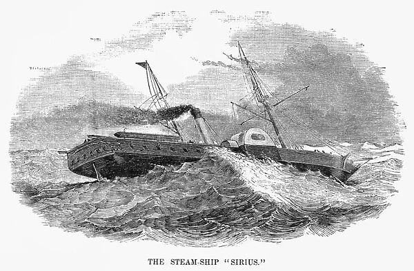 STEAMSHIP: SIRIUS. The British steamship, S. S. Sirius. Engraving, American, 1889