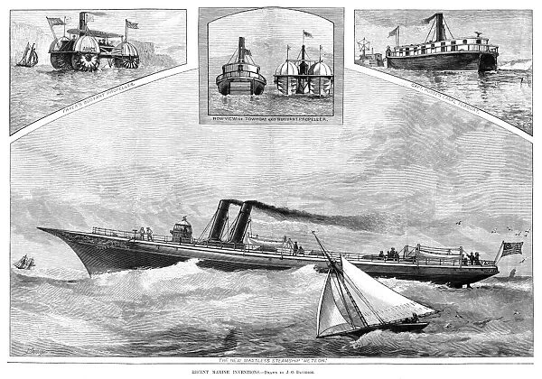 STEAMSHIPS, 1882. Recent Marine Inventions, including Fryers buoyant propeller ship
