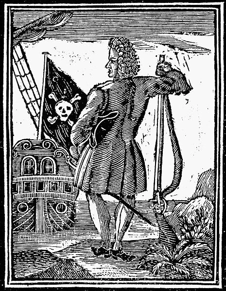 STEDE BONNET (c1688-1718). English pirate. English woodcut, 1725