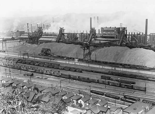STEEL MILL, 1938. Steel Company, along the Ohio River, in Aliquippa, Pennsylvania