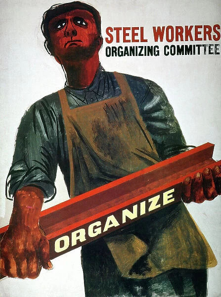 Steel Workers Organizing Comittee. Painting for a poster (never printed), late 1930s, by Ben Shahn