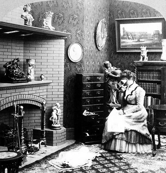 STEREOPTICON, c1900. The stereograph in the parlor, c1900