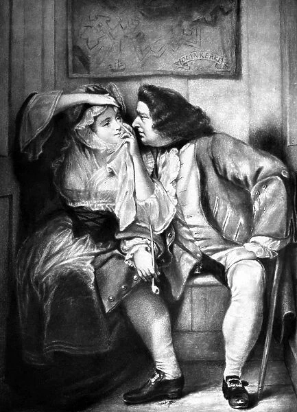 STERNE: TRISTRAM SHANDY. Uncle Toby and the Widow Wadman. Oil on canvas, 1831, by Charles Robert Leslie from Laurence Sternes novel Tristram Shandy
