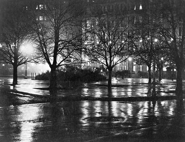 STIEGLITZ: NEW YORK, c1897. Light reflections in a park at night, New York City